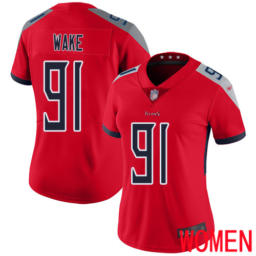 Tennessee Titans Limited Red Women Cameron Wake Jersey NFL Football #91 Inverted Legend->women nfl jersey->Women Jersey
